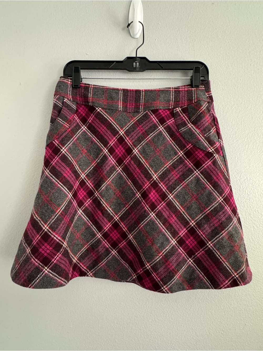 H&M Plaid Tweed A-Line Skirt Women’s Size 10 With Pockets and Zipper